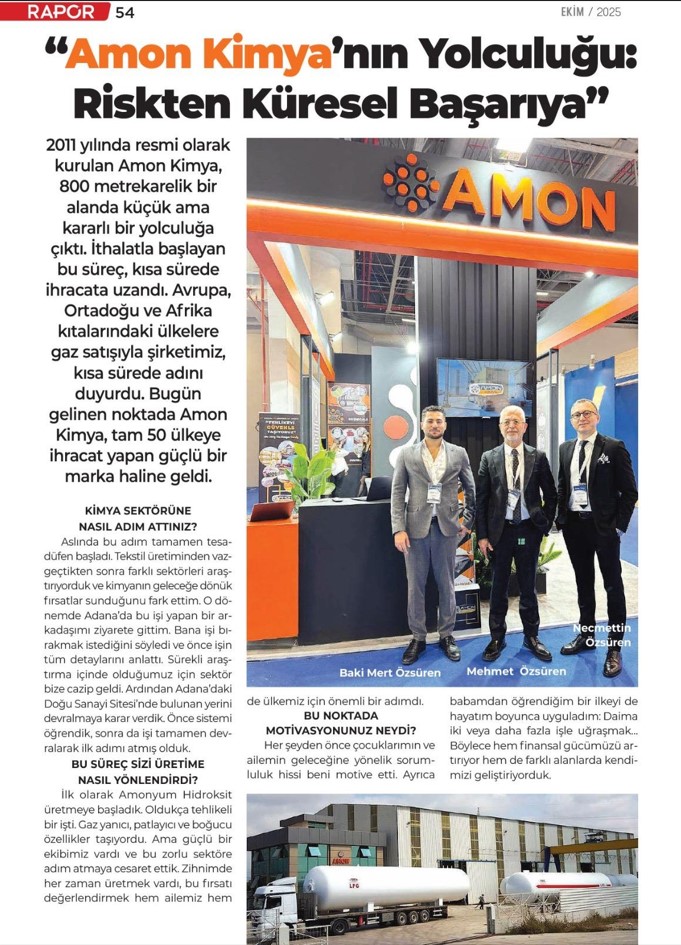 İYönetim Kurulu Başkanımız Sn. Mehmet Özsüren'in Rapor Dergisi/Ekim 2025 röportajından