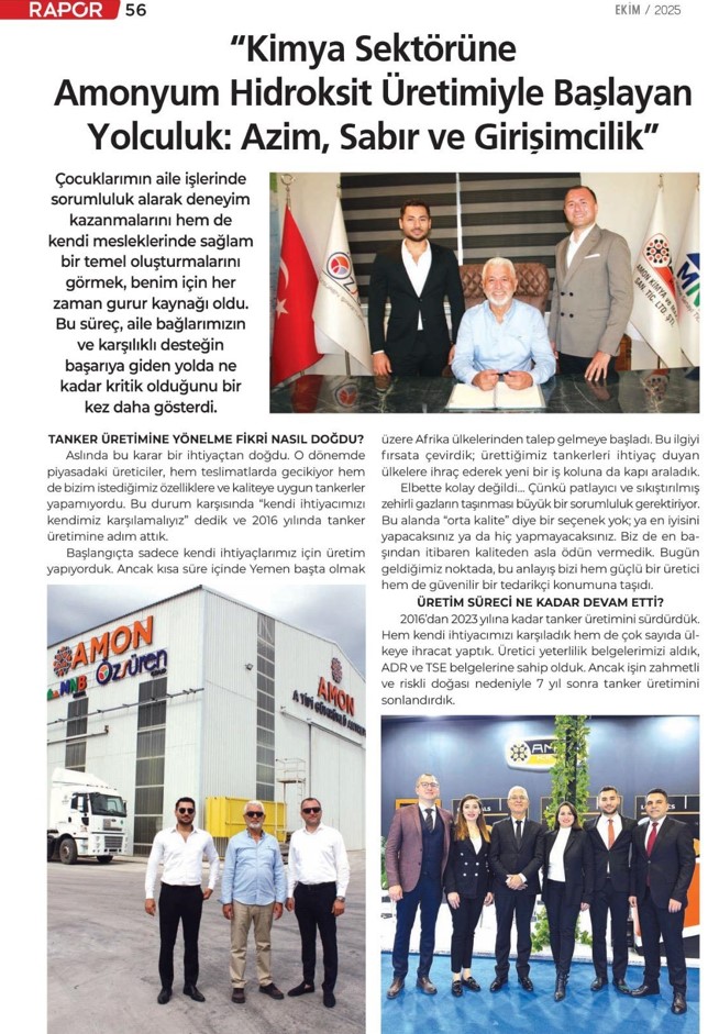 İYönetim Kurulu Başkanımız Sn. Mehmet Özsüren'in Rapor Dergisi/Ekim 2025 röportajından